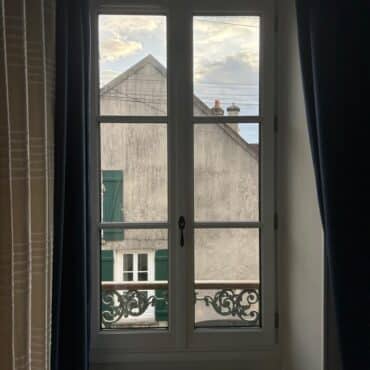 menuiseries bois Opéra Millet vert extérieur à Villiers-sous-Grez 77760