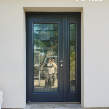 porte entrée aluminium vitrail ancien Bel'M