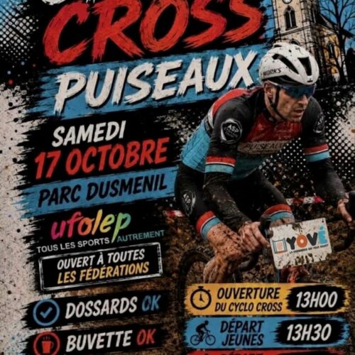 Affiche du Cyclo-Cross de Puiseaux du 17 octobre 2026 au parc du Ménil, événement sportif sponsorisé par YOVÉ